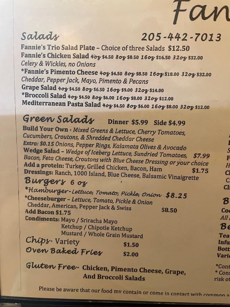 Fannie's II Menu image 1