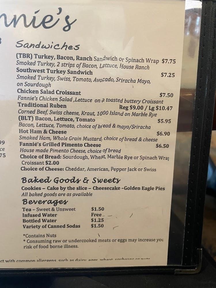 Fannie's II Menu image 2