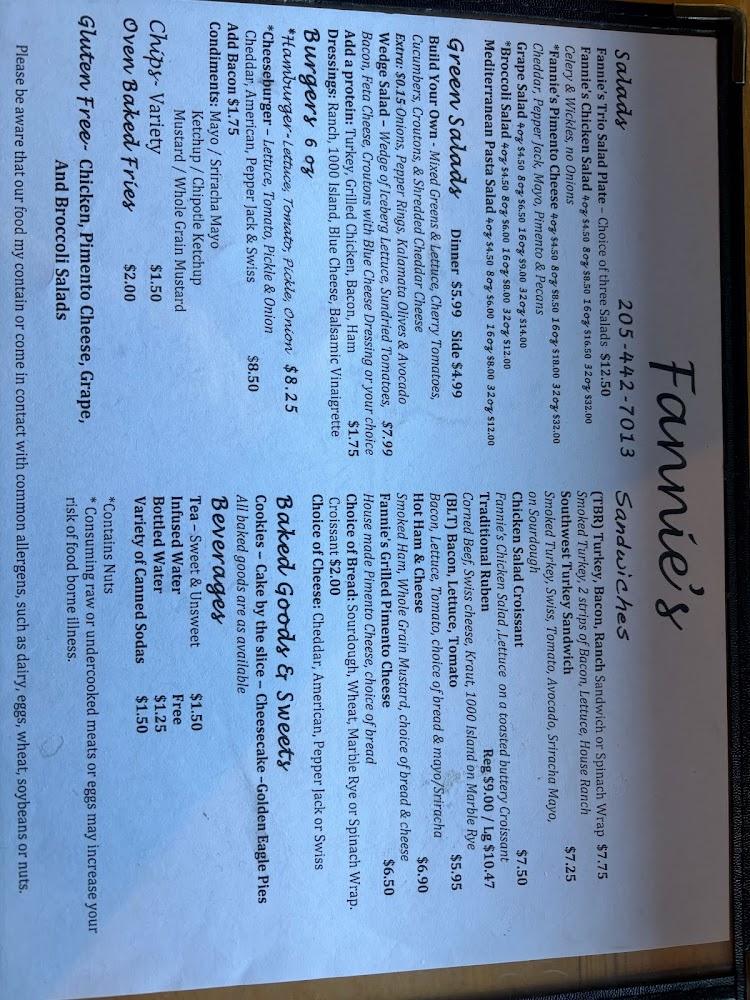 Fannie's II Menu image 3